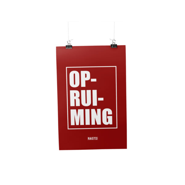 Opruiming posters bestellen. Standaard.